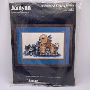 Janlynn Counted Cross Stitch “Little Tease” Puppy and Kitten